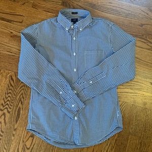 J Crew Factory Gingham Slim Long Sleeve Shirt